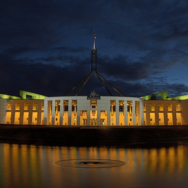 Australian Parliament House at night